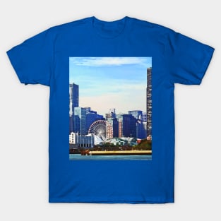 Chicago IL - Chicago Skyline and Navy Pier T-Shirt